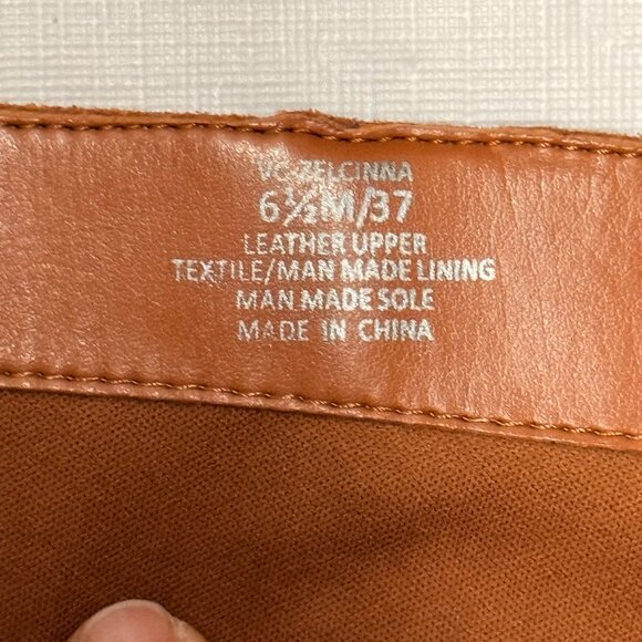 Vince Camuto Zelcinna Suede Ankle Boots Caramel 6.5 - Picture 6 of 8